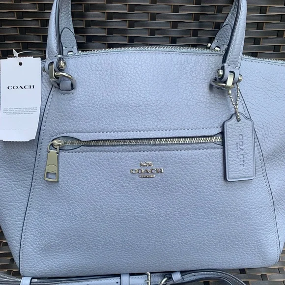 Coach Light Gray Leather Tote Bag - Picture 5 of 10